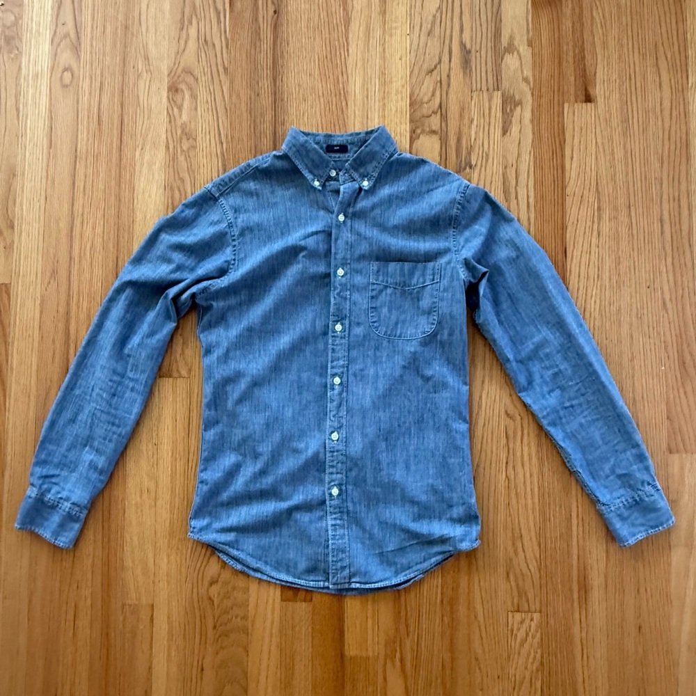 J. Crew Casual Chambray Blue Button-Down Shirt
